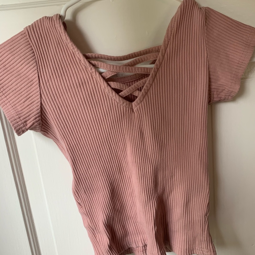 tight pink shirt